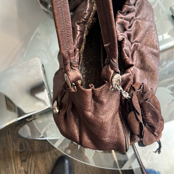 Brighton, metallic, brown, detachable, flower, coin, case tote - Picture 5 of 7